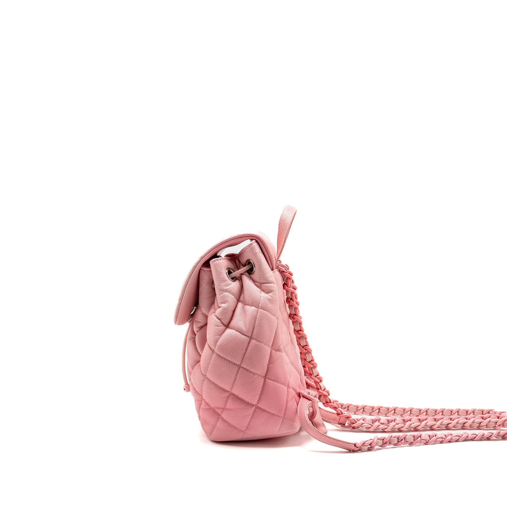 Chanel CC Flap Drawstring Backpack Caviar Gradient Pink SHW (Microchip)