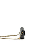 CHANEL MY PERFECT MINI FLAP BAG WITH PEARL CHAIN LAMBSKIN BLACK GHW (MICROCHIP)