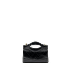 CHANEL 24C MINI 31 CLUTCH WITH CHAIN SHINY CALFSKIN  BLACK LGHW(MICROCHIP)