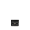 CHANEL CLASSIC SMALL FLAP WALLET LAMBSKIN BLACK LGHW