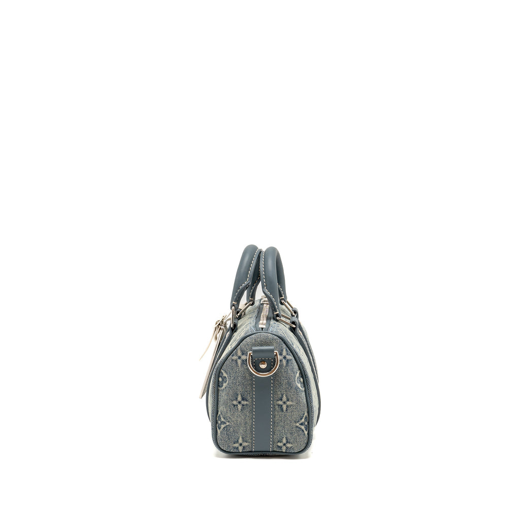 LOUIS VUITTON KEEPALL BANDOULIERE 25 WASHED DENIM CANVAS BLUE SHW