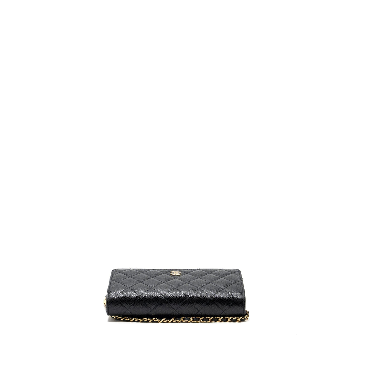 CHANEL CLASSIC WALLET ON CHAIN CAVIAR BLACK GHW (MICROCHIP)