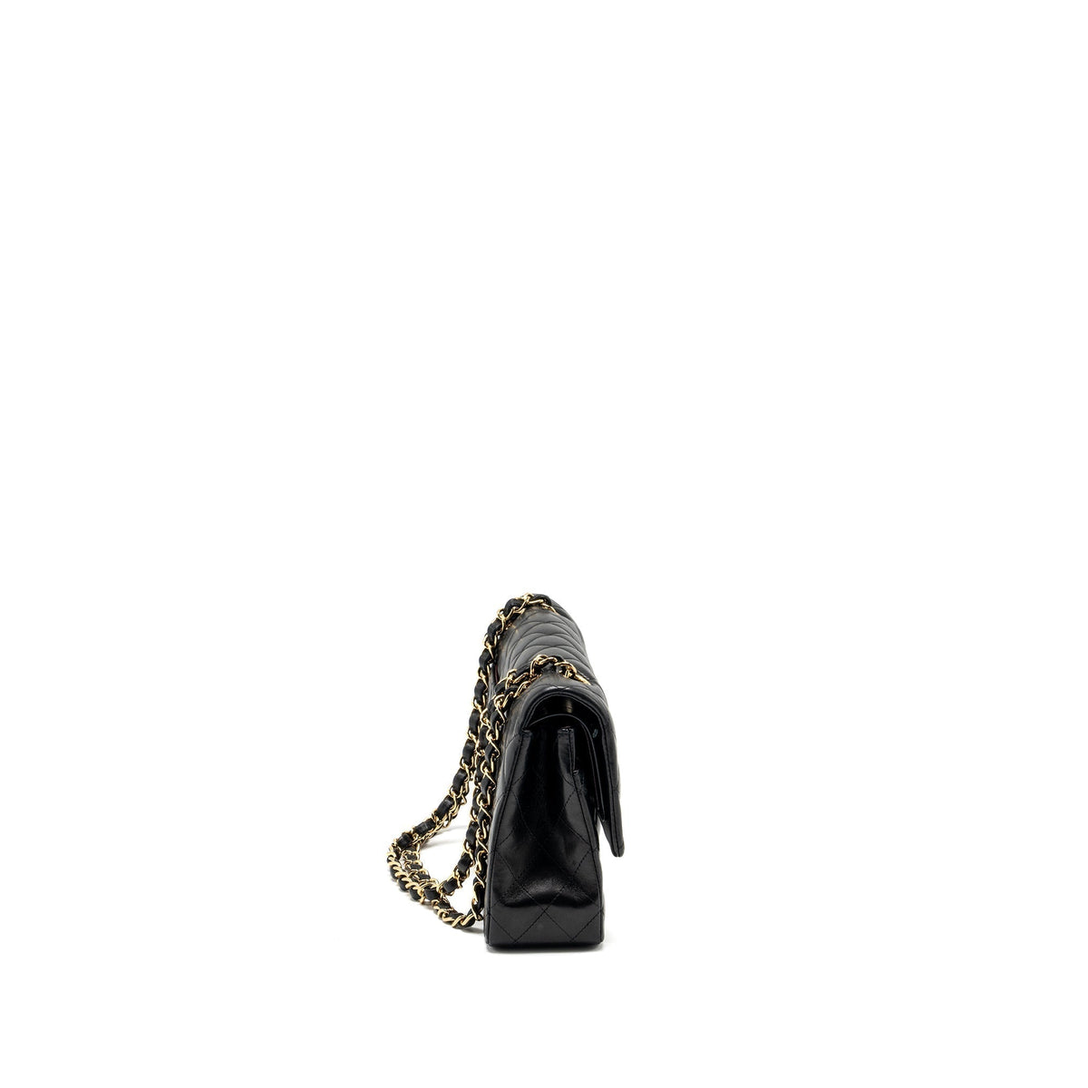 CHANEL MEDIUM CLASSIC DOUBLE FLAP BAG LAMBSKIN BLACK GHW