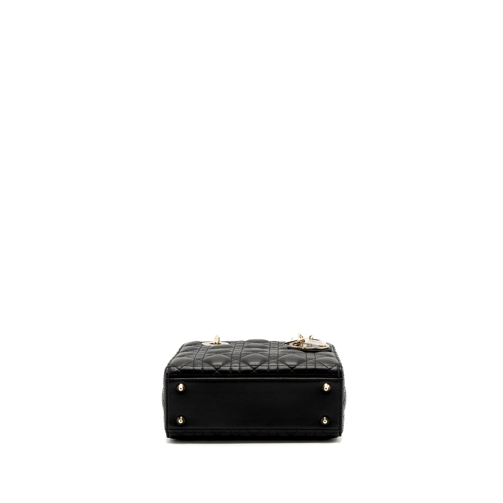 DIOR SMALL LADY DIOR LAMBSKIN BLACK LGHW