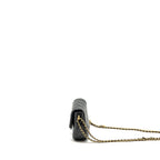 CHANEL MY PERFECT MINI FLAP BAG WITH PEARL CHAIN LAMBSKIN BLACK GHW (MICROCHIP)