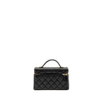 CHANEL TOP HANDLE VANITY BAG CAVIAR BLACK GHW (MICROCHIP)