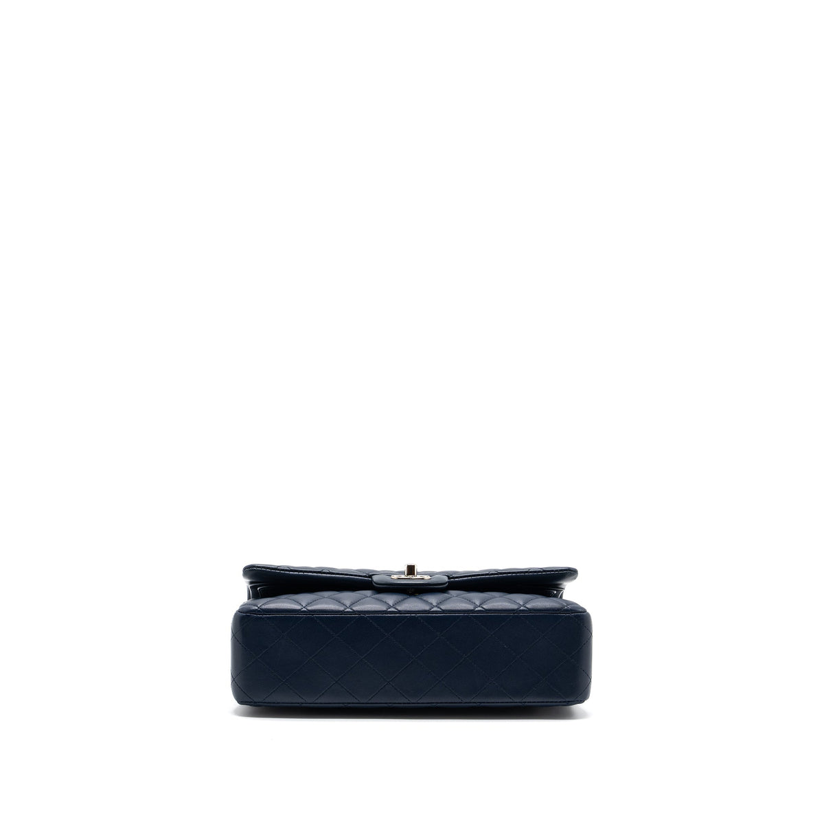 CHANEL MEDIUM CLASSIC DOUBLE FLAP BAG LAMBSKIN DARK BLUE SHW