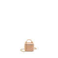 CHANEL TOP HANDLE MINI VANITY CASE WITH CHAIN LAMBSKIN BEIGE BRUSHED GHW