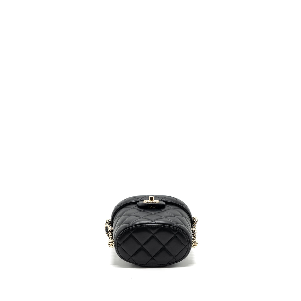 CHANEL VANITY WITH CHAIN LAMBSKIN BLACK LGHW(MICROCHIP)