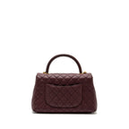 CHANEL MEDIUM COCO HANDLE WITH LIZARD HANDLE CAVIAR BURGUNDY GHW