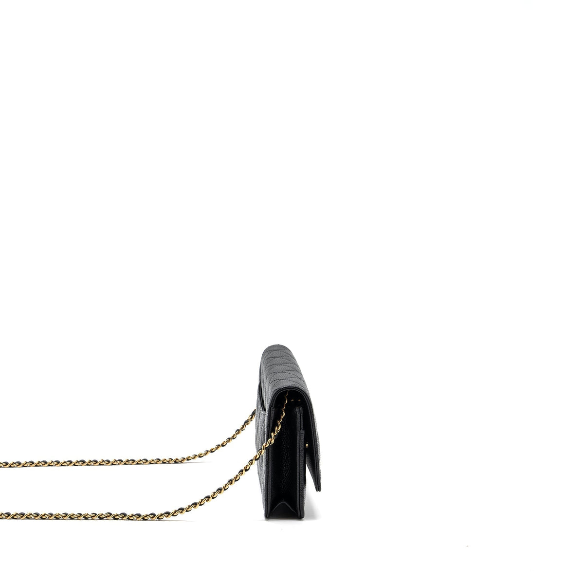 CHANEL CLASSIC WALLET ON CHAIN CAVIAR BLACK GHW (MICROCHIP)