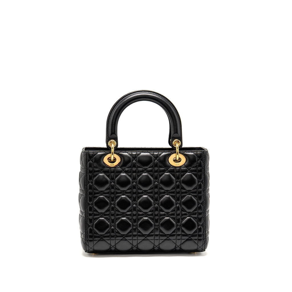 DIOR MEDIUM LADY DIOR LAMBSKIN BLACK GHW