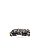 DIOR MEDIUM SADDLE BAG OBLIQUE EMBROIDERY CANVAS BLUE GHW