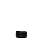 CHANEL PEARL CRUSH MINI SQUARE FLAP BAG LAMBSKIN BLACK GHW (MICROCHIP)
