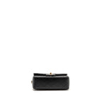 CHANEL TOP HANDLE MINI RECTANGULAR FLAP BAG WITH LION CHARM LAMBSKIN BLACK LGHW (MICROCHIP)
