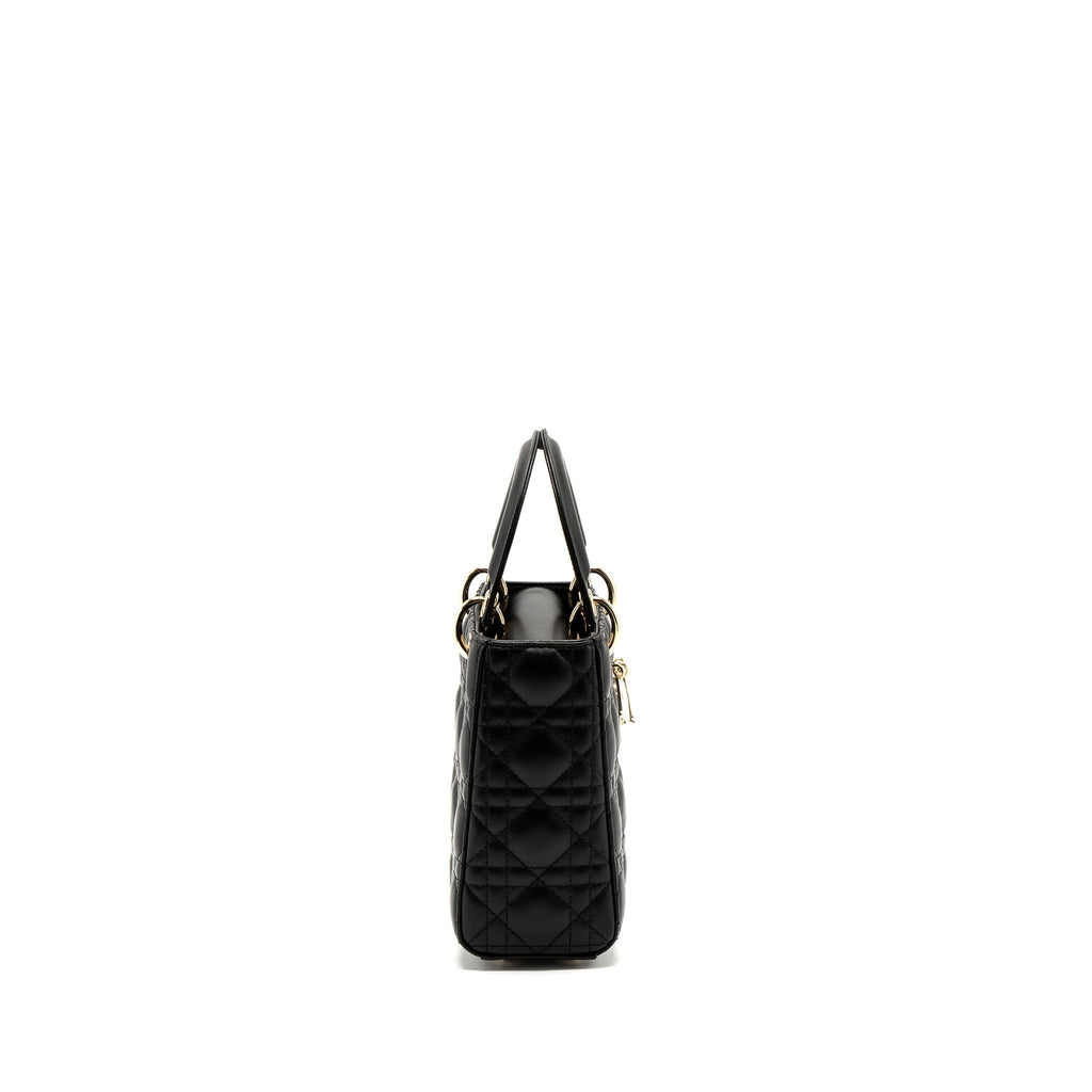 DIOR SMALL LADY DIOR LAMBSKIN BLACK LGHW