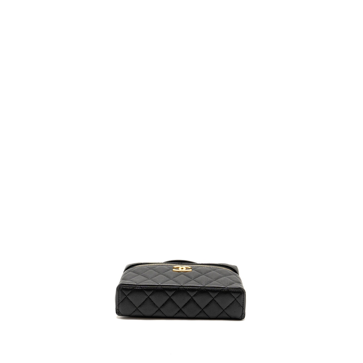 CHANEL TOP HANDLE VANITY BAG CAVIAR BLACK GHW (MICROCHIP)