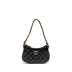 CHANEL 23K SMALL 19 HOBO SHOULDER BAG CALFSKIN BLACK GHW (MICROCHIP)