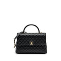 CHANEL LARGE COCO HANDLE CAVIAR BLACK LGHW (MICROCHIP)