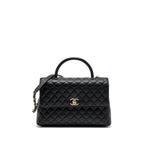 CHANEL LARGE COCO HANDLE CAVIAR BLACK LGHW (MICROCHIP)