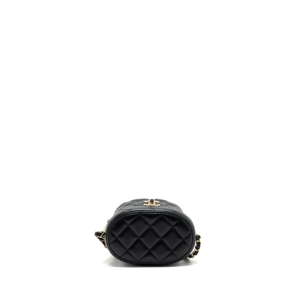 CHANEL VANITY WITH CHAIN LAMBSKIN BLACK LGHW(MICROCHIP)