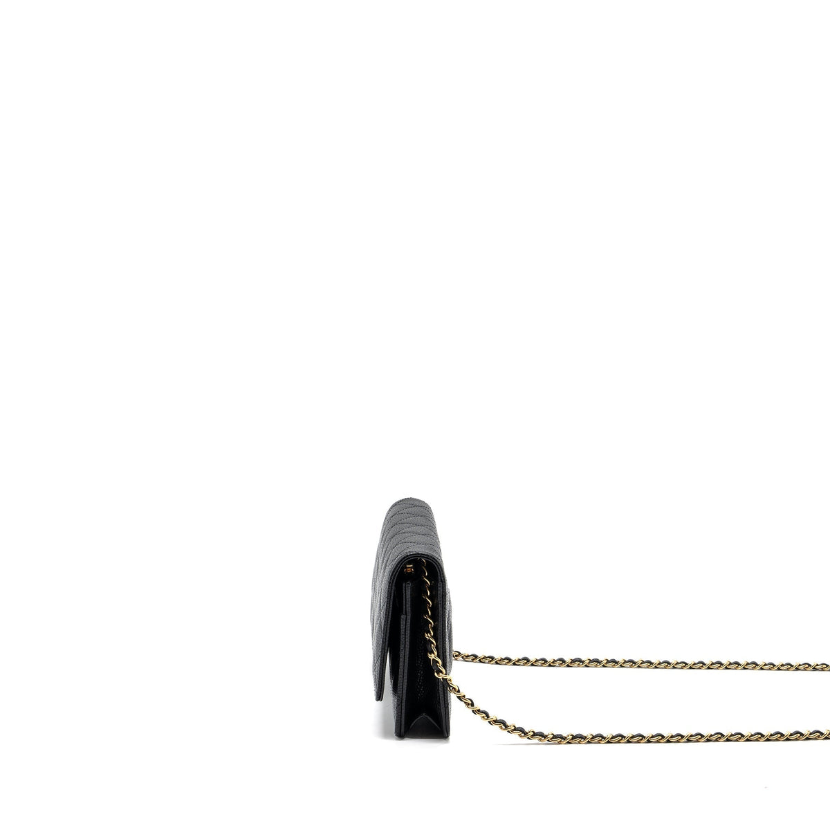 CHANEL CLASSIC WALLET ON CHAIN CAVIAR BLACK GHW (MICROCHIP)