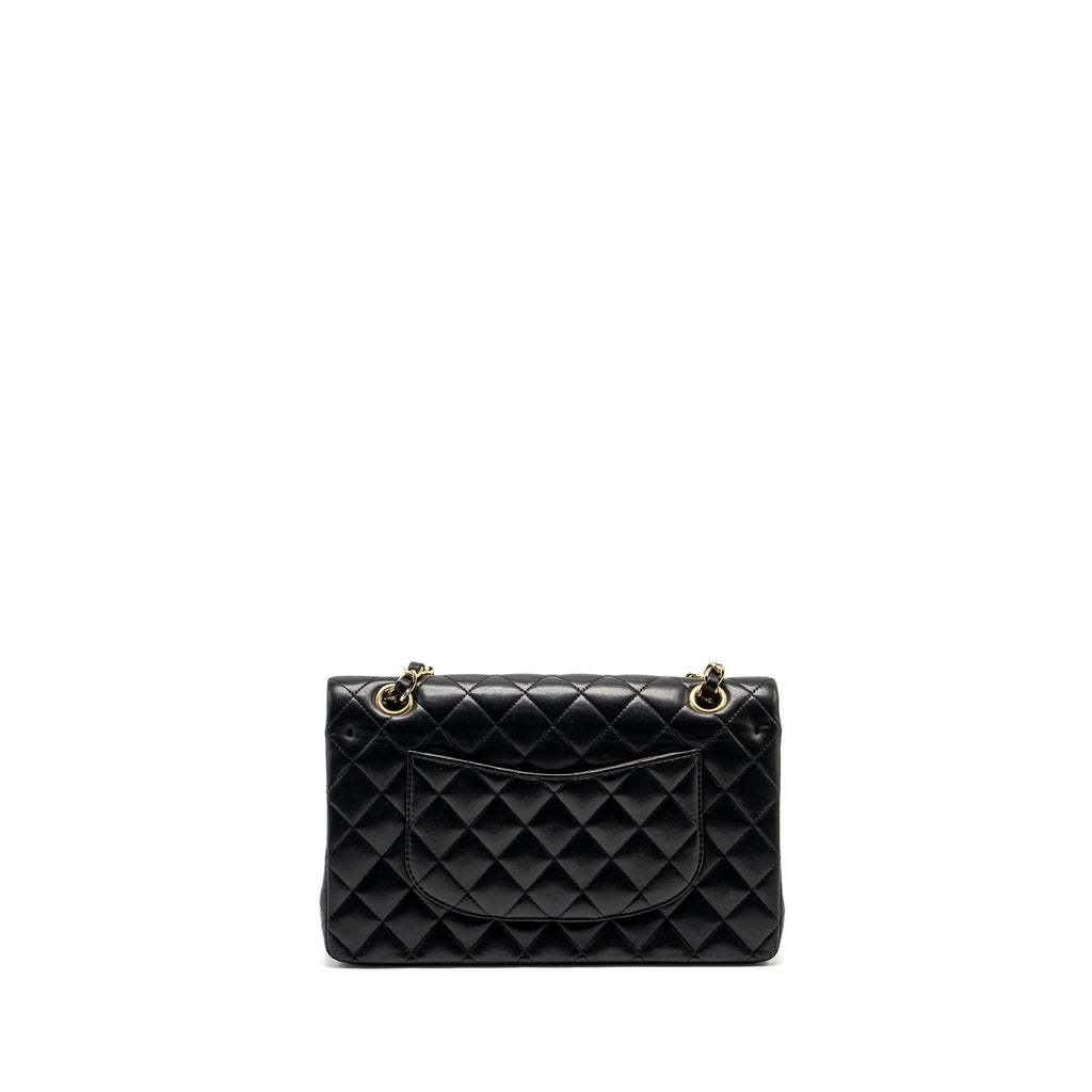 CHANEL MEDIUM CLASSIC DOUBLE FLAP BAG LAMBSKIN BLACK GHW