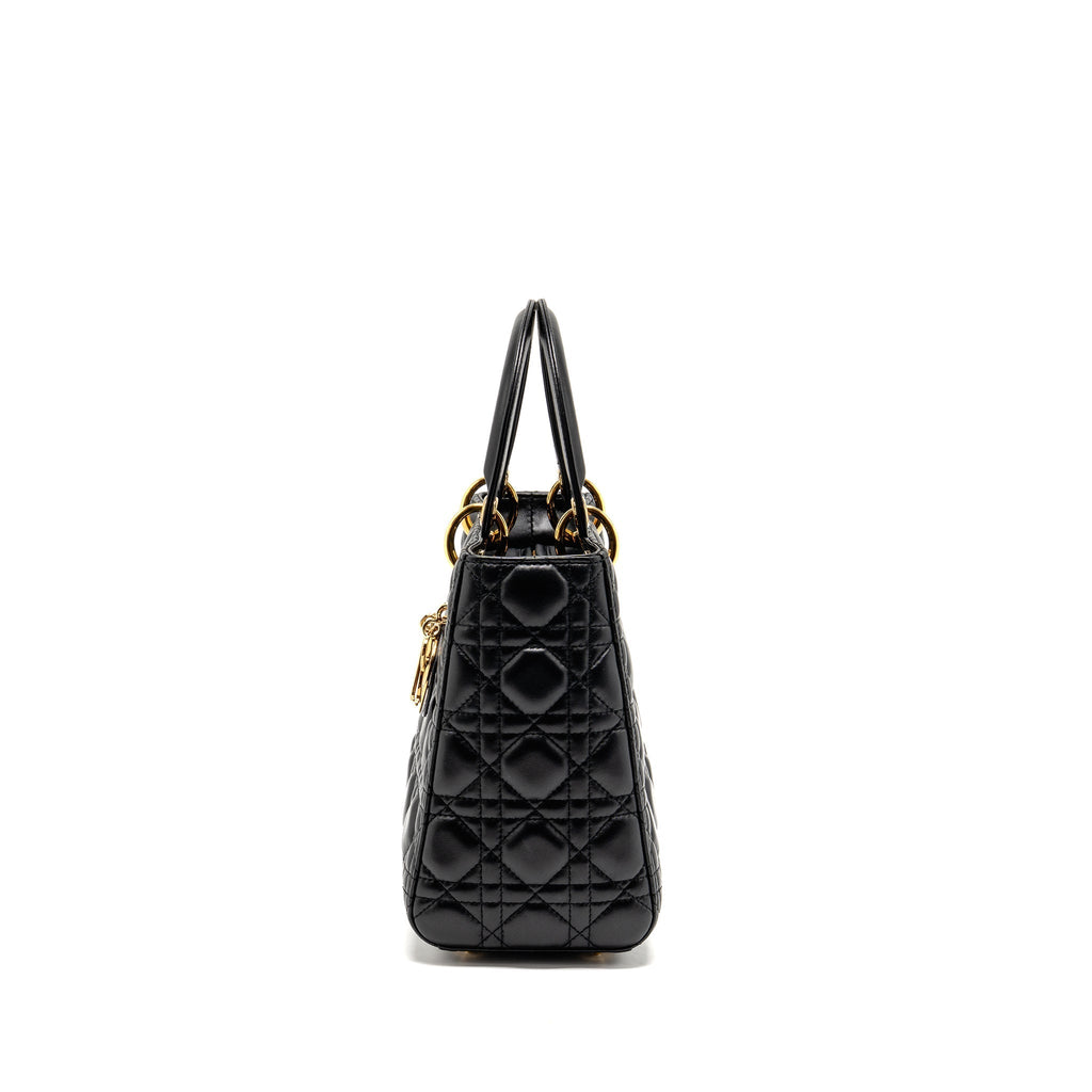 DIOR MEDIUM LADY DIOR LAMBSKIN BLACK GHW