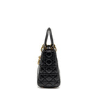 DIOR MEDIUM LADY DIOR LAMBSKIN BLACK GHW