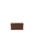 LOUIS VUITTON DAUPHINE EAST-WEST CHAIN SHOULDER BAG MONOGRAM REVERSE CANVAS GHW