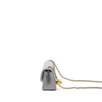 CHANEL PEARL CRUSH MINI RECTANGULAR FLAP BAG LAMBSKIN GREY GHW (MICROCHIP)