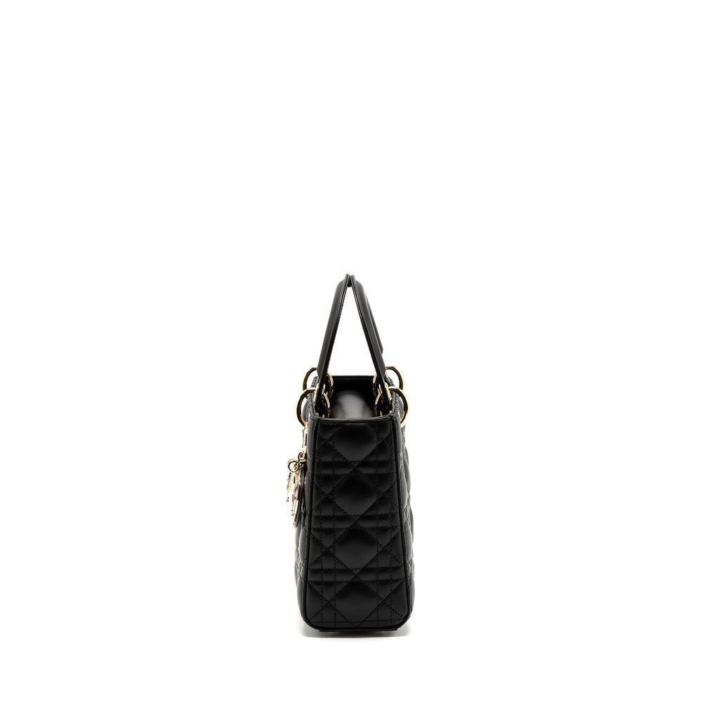 DIOR SMALL LADY DIOR LAMBSKIN BLACK LGHW