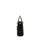 DIOR SMALL LADY DIOR LAMBSKIN BLACK LGHW