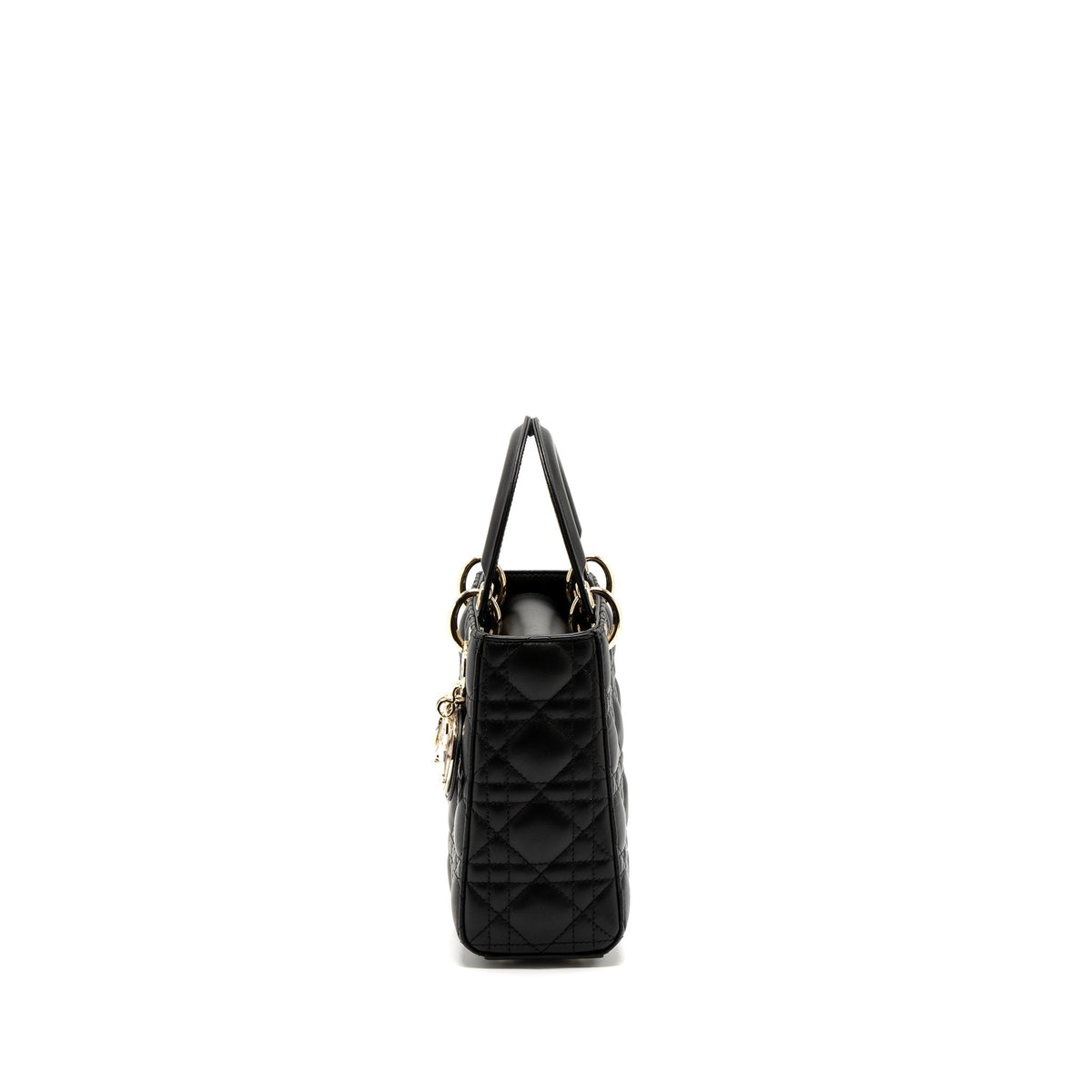 DIOR SMALL LADY DIOR LAMBSKIN BLACK LGHW