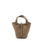 Hermes Picotin 18 Lock Bag Clemence Beige De Weimar SHW