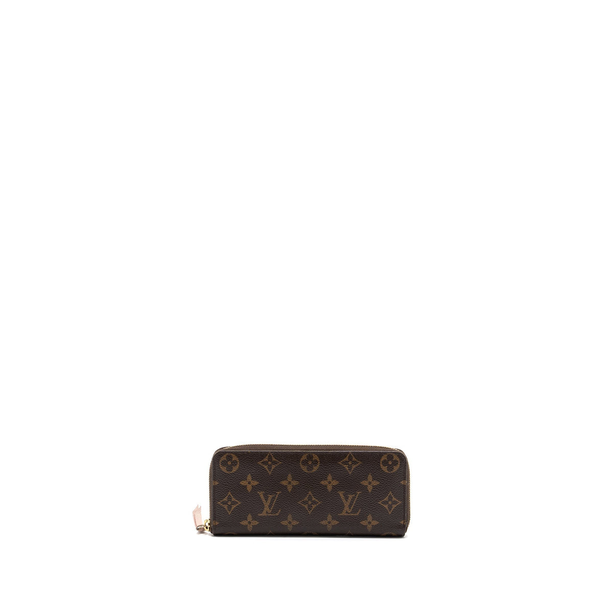 LOUIS VUITTON CLEMENCE LONG WALLET MONOGRAM CANVAS ROSE BALLERINE GHW