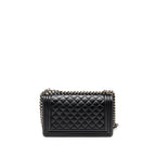 CHANEL MEDIUM BOY BAG CALFSKIN BLACK RUTHENIUM SHW