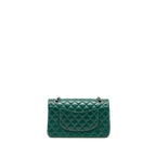CHANEL MEDIUM CLASSIC DOUBLE FLAP BAG LAMBSKIN GREEN SHW