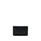 CHANEL CLASSIC WALLET ON CHAIN CAVIAR BLACK GHW (MICROCHIP)