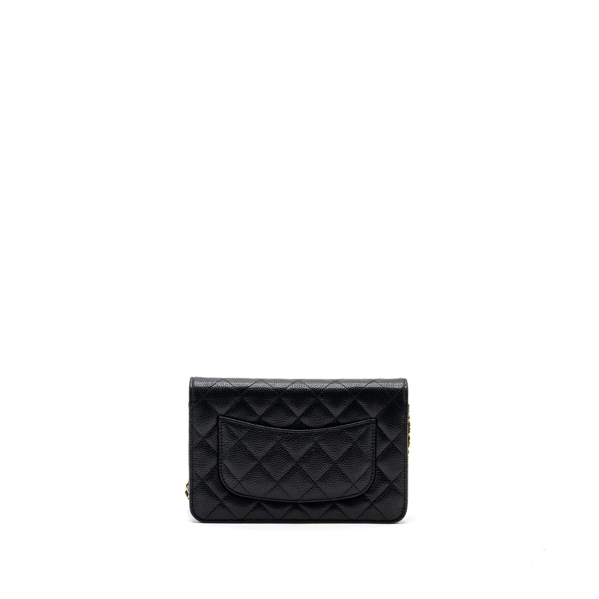 CHANEL CLASSIC WALLET ON CHAIN CAVIAR BLACK GHW (MICROCHIP)