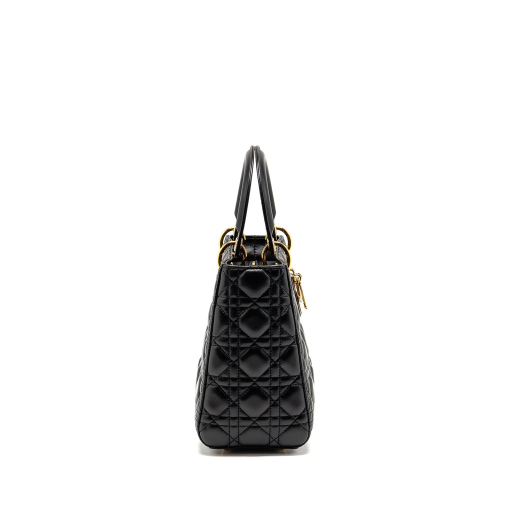 DIOR MEDIUM LADY DIOR LAMBSKIN BLACK GHW