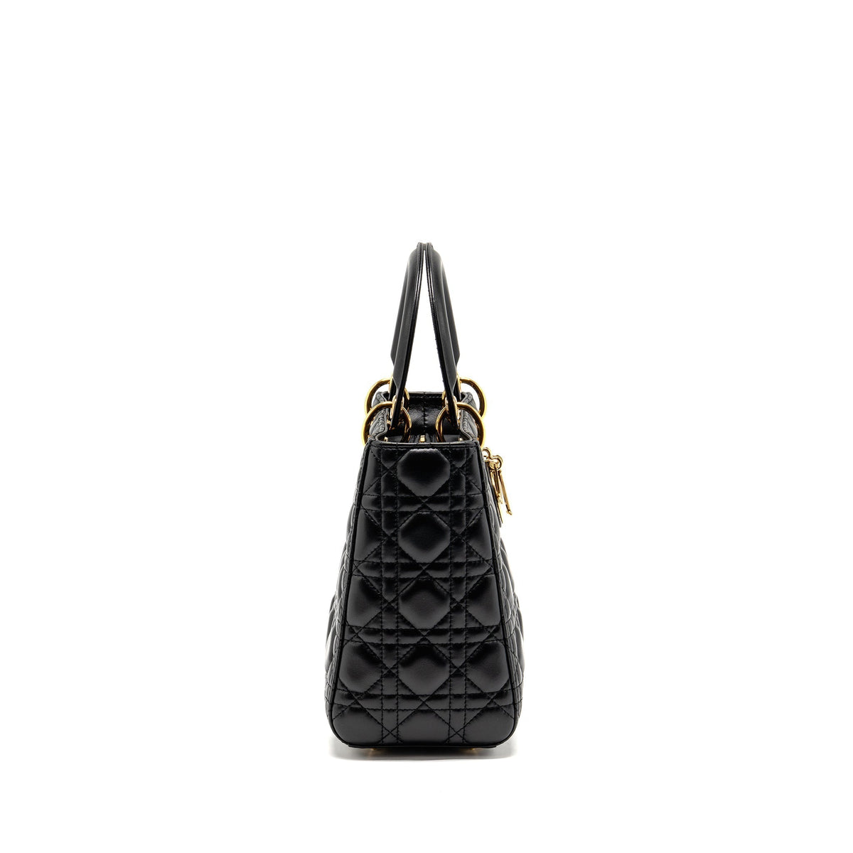 DIOR MEDIUM LADY DIOR LAMBSKIN BLACK GHW