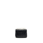 CHANEL PEARL CRUSH MINI SQUARE FLAP BAG LAMBSKIN BLACK GHW (MICROCHIP)