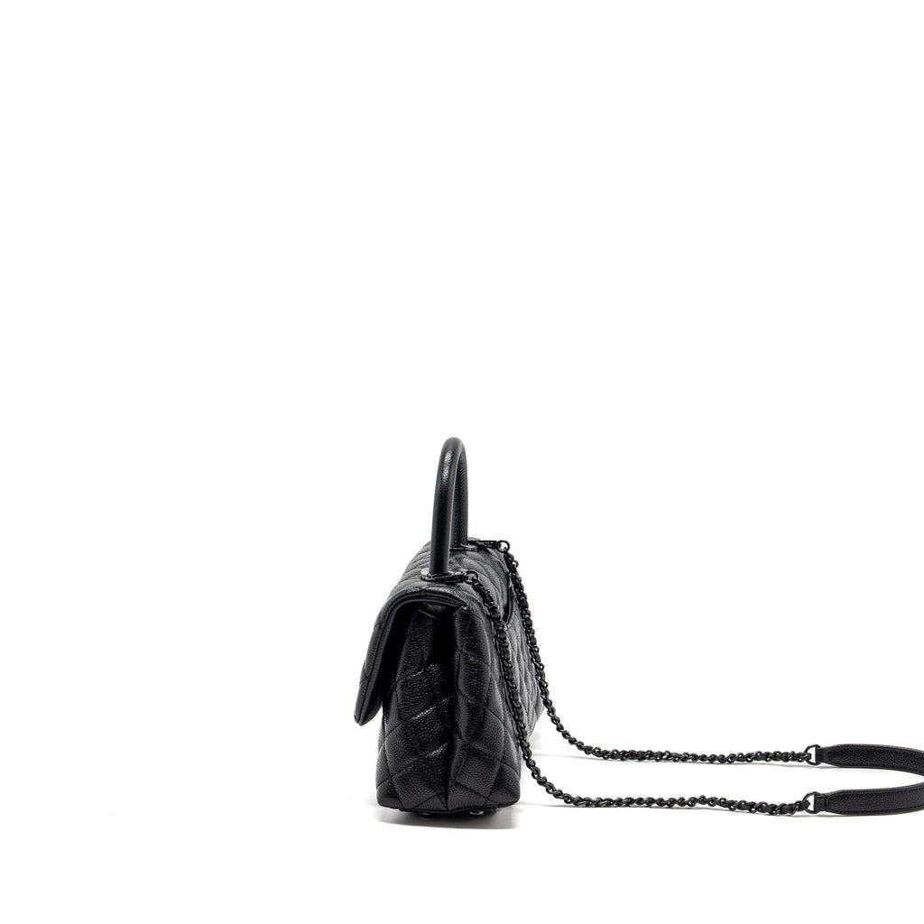 CHANEL SMALL COCO HANDLE CAVIAR SO BLACK / BLACK HARDWARE