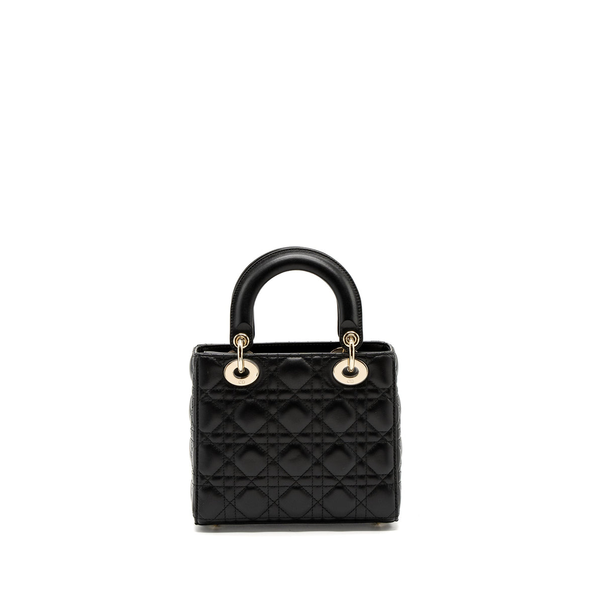 DIOR SMALL LADY DIOR LAMBSKIN BLACK LGHW
