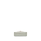 Hermes Mini Kelly II Special Order Ostrich Gris Perle/Jaune Amber SHW