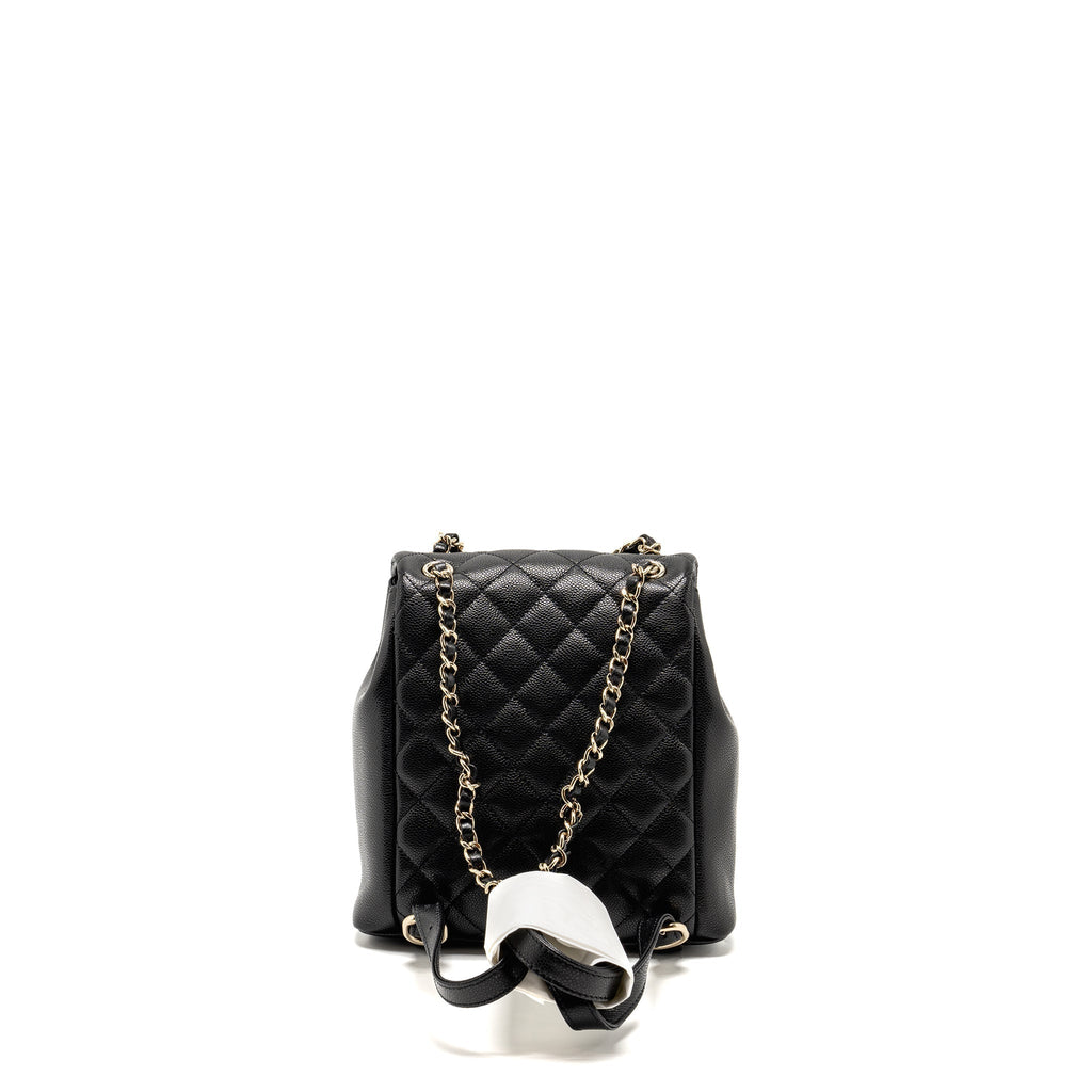 CHANEL TRIPLE PACK DUMA BACKPACK CAVIAR BLACK LGHW (MICROCHIP)
