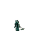 CHANEL MEDIUM CLASSIC DOUBLE FLAP BAG LAMBSKIN GREEN SHW