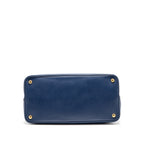 Prada Saffiano Cuir Double Bag Saffiano Leather Blue/Red GHW