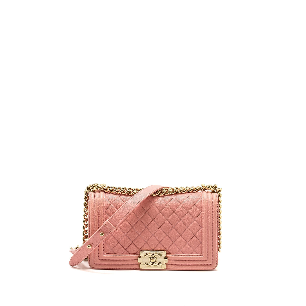 CHANEL MEDIUM BOY BAG CAVIAR PINK LGHW